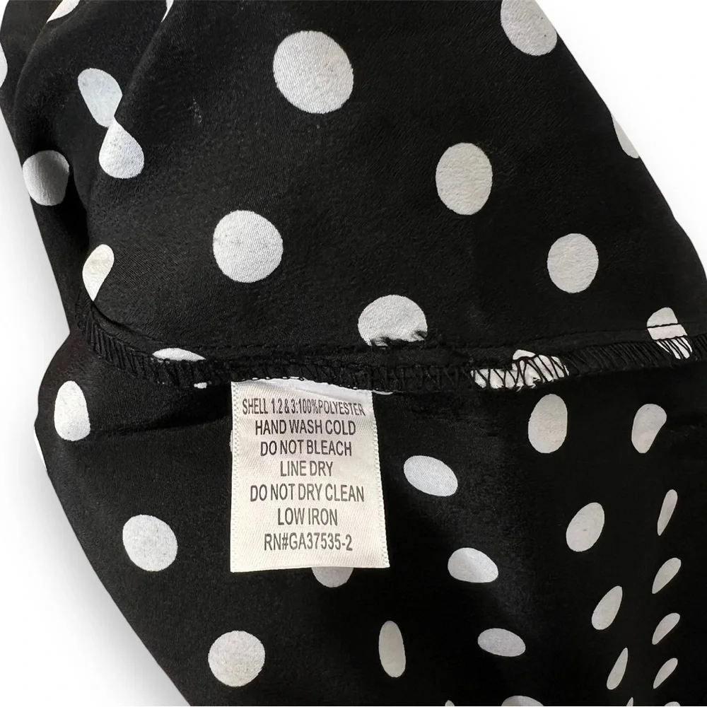 Monteau Black White Polka Dot Lace Dress Small S‎